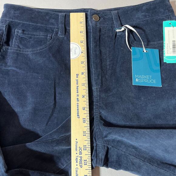 Market & Spruce Corduroy Pant High Rise Straight Women’s Size 10 Navy NWT - Picture 6 of 9